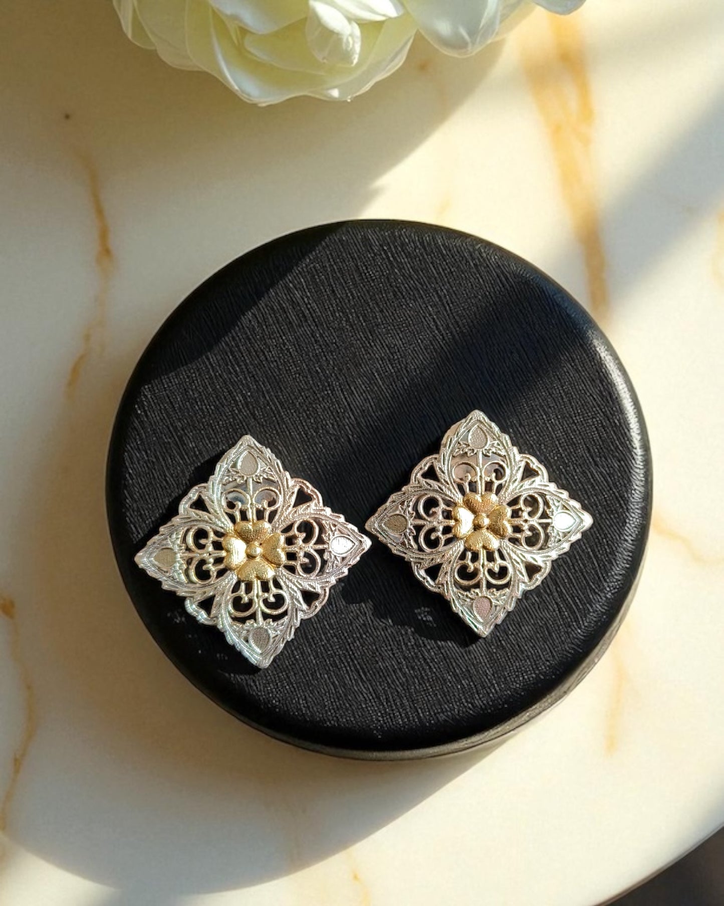 Pranavi प्रणवी Dual Tone Oxidized Studs