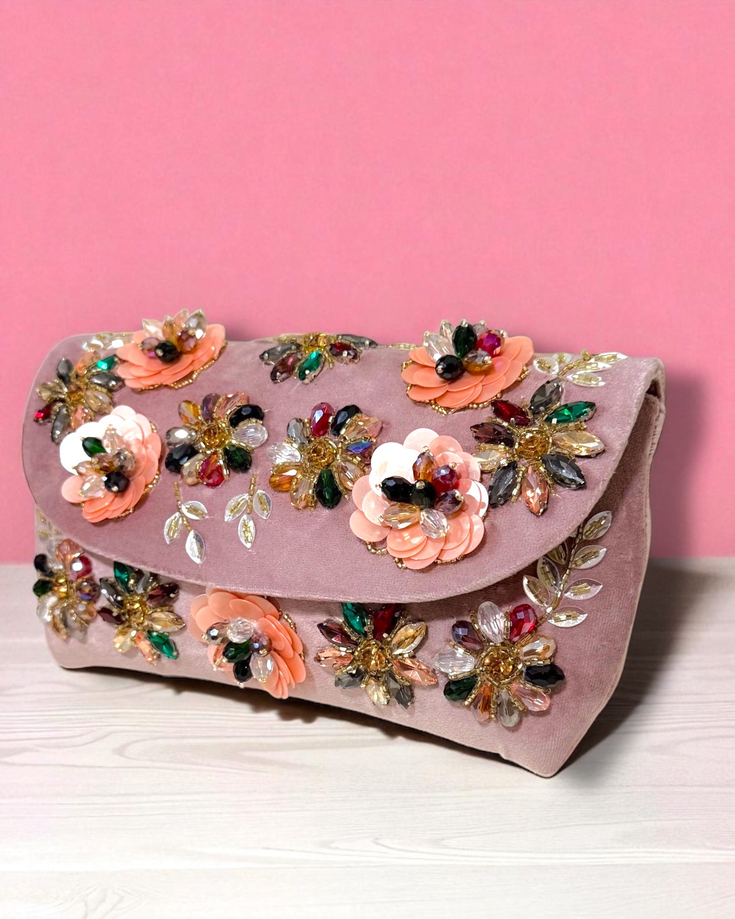 Azra عَذْراء Floral Bag in Dusty Rose Pink