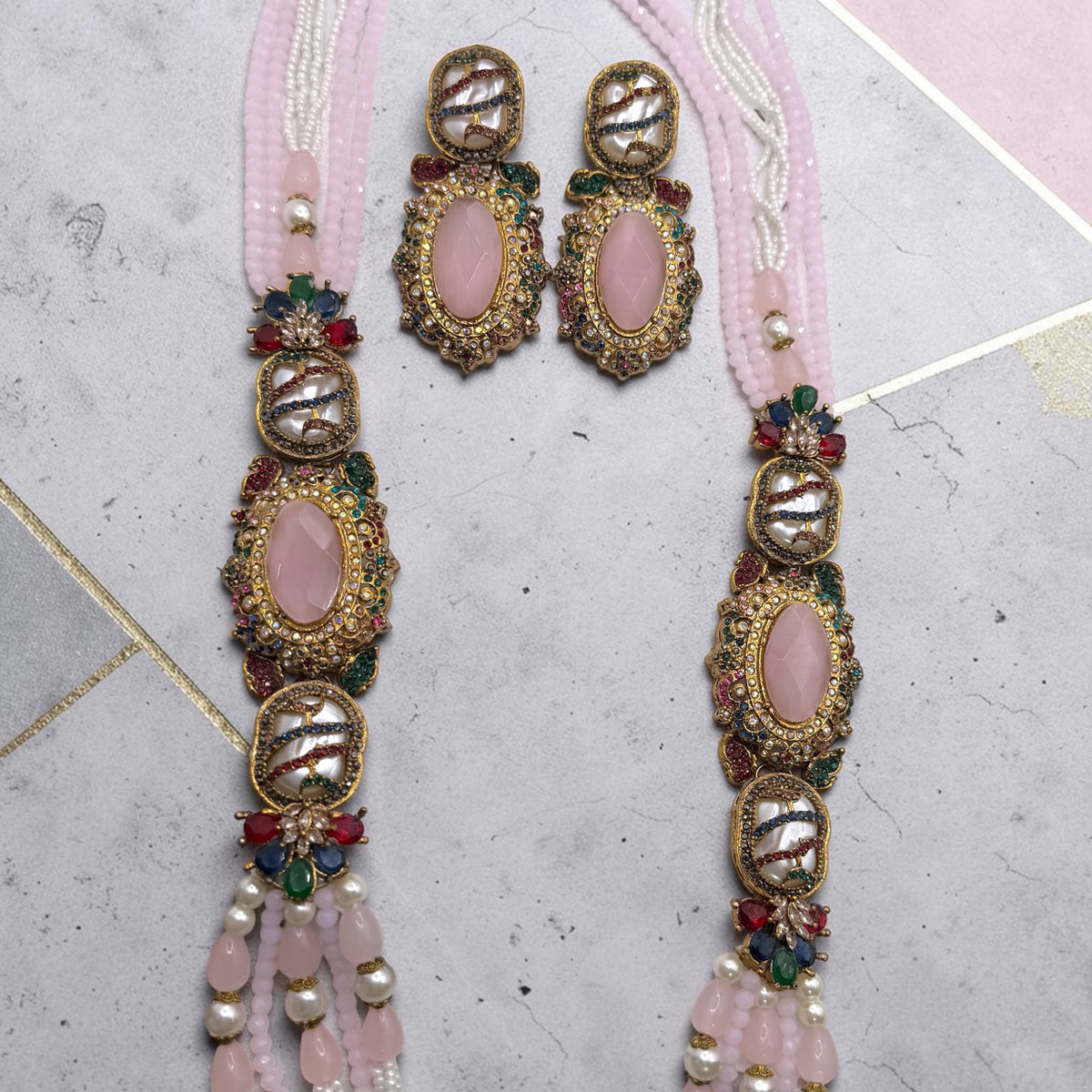 Ayşe Turkish Mala Set in Pink