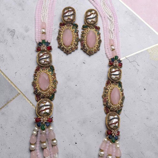 Ayşe Turkish Mala Set in Pink