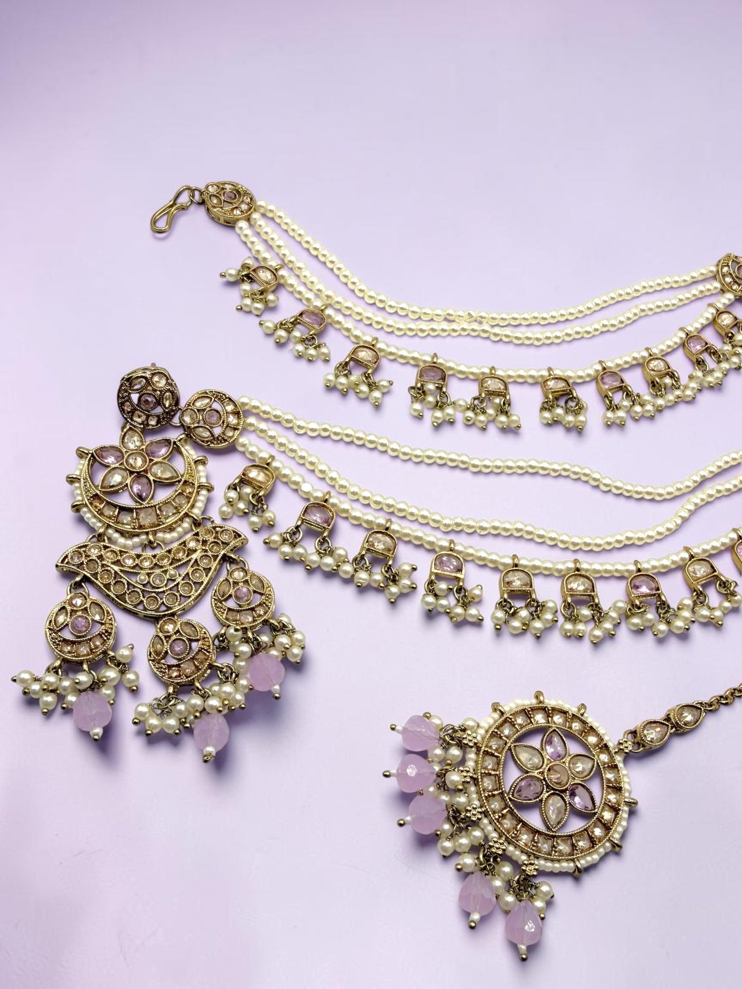 Ambalika अंबालिका Polki Earring Saharay in Lavender