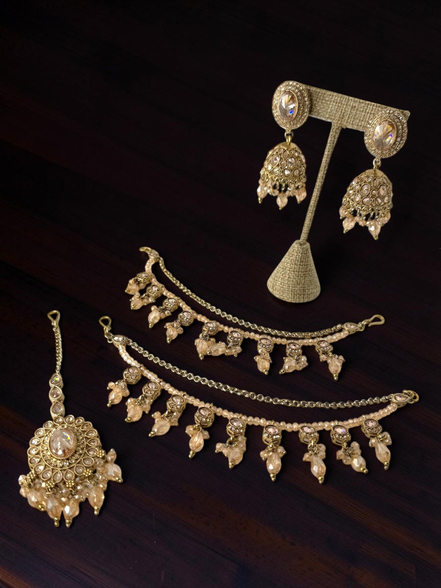 Ghina غنى Polki Bridal Set in Honey Gold