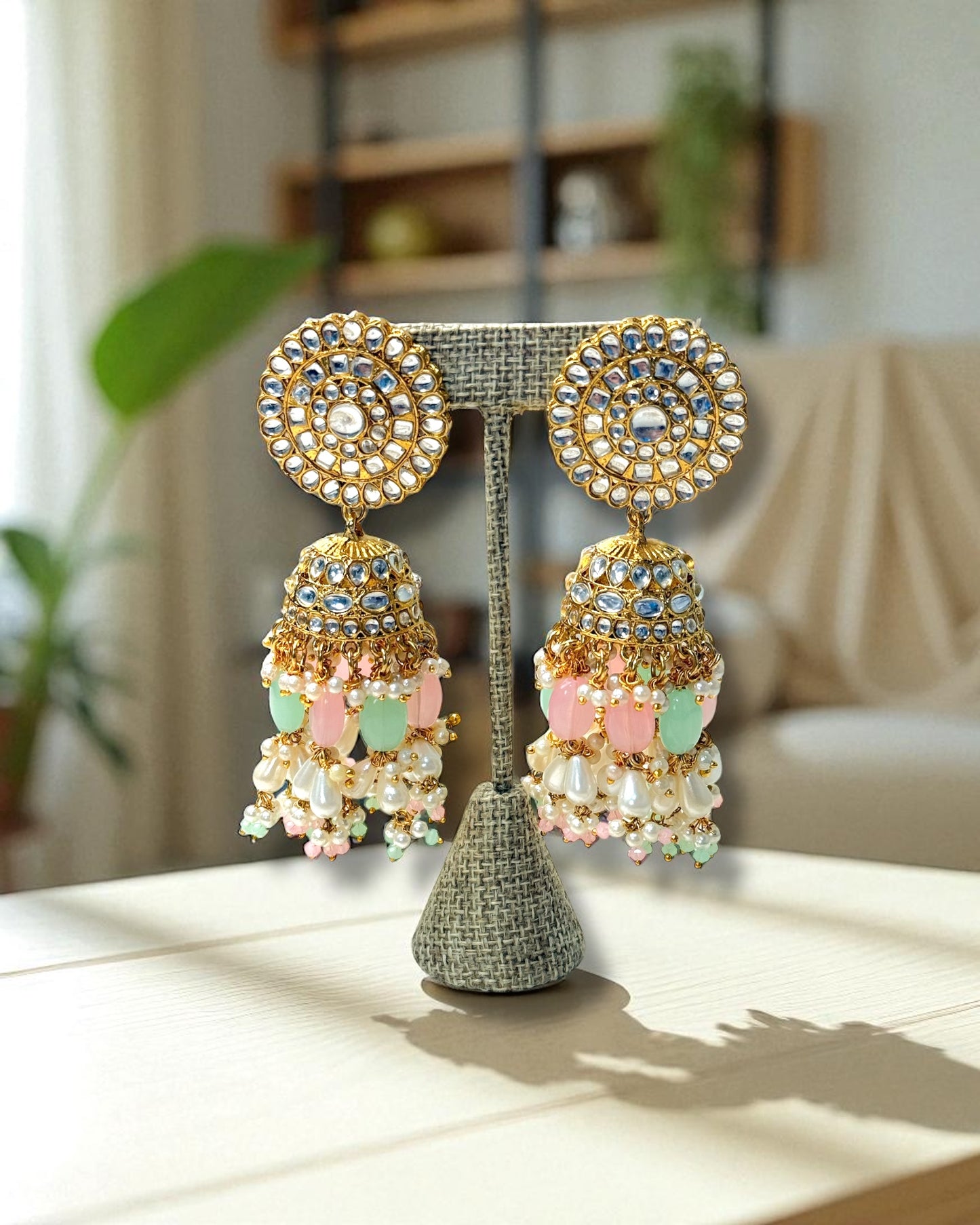Soniya सोनिया Kundan Choker Set in Pastel Pink & Mint