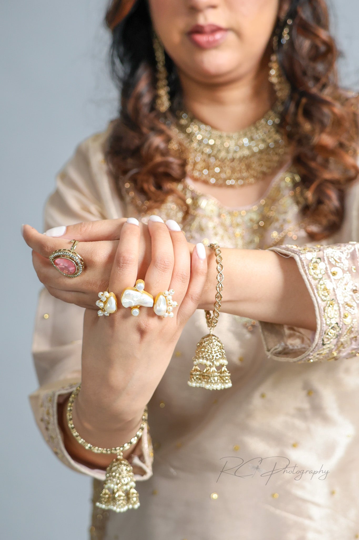 Fusion Pearl Two Finger Ring