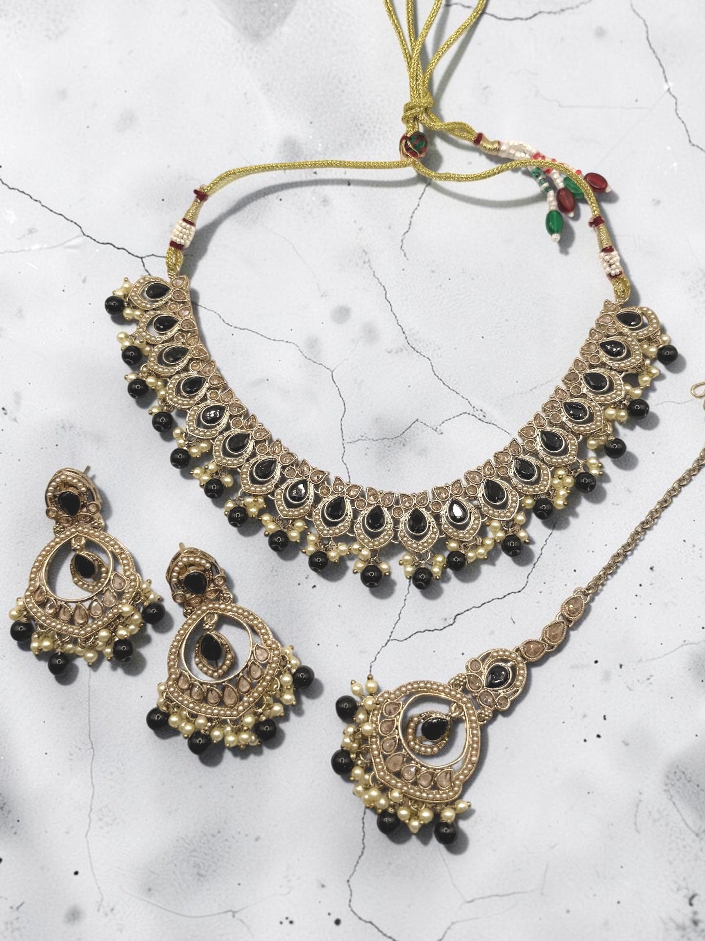 Anvita अन्विता Polki Set in Black