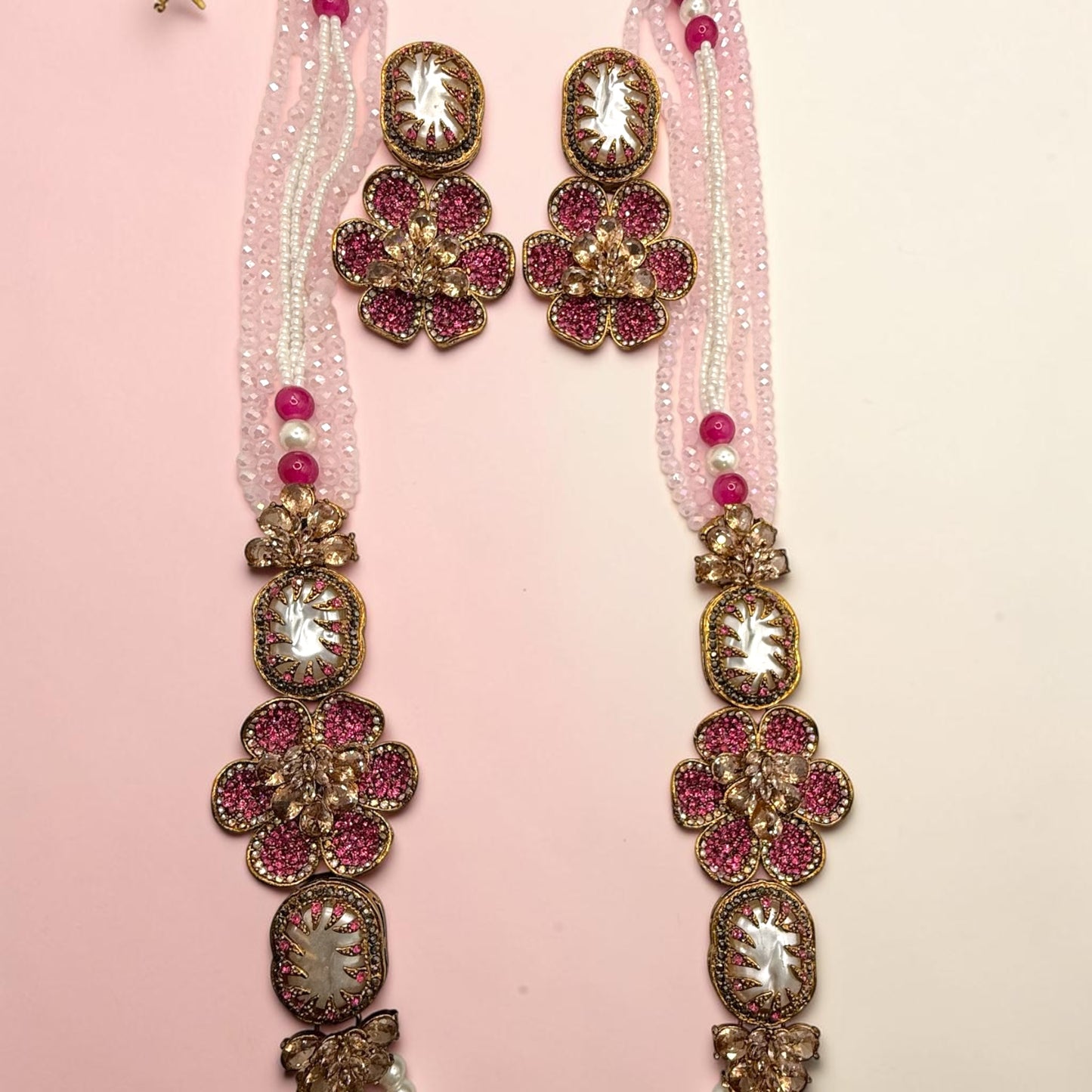 Bedriye Turkish Mala Set in Hot Pink