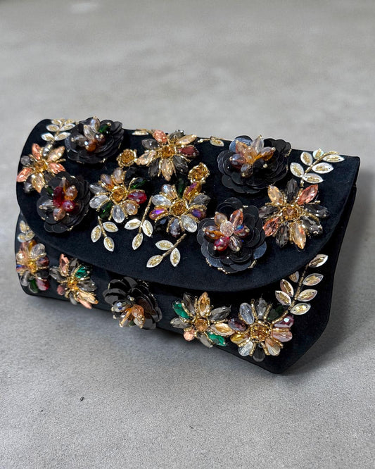 Azra عَذْراء Floral Bag in Black
