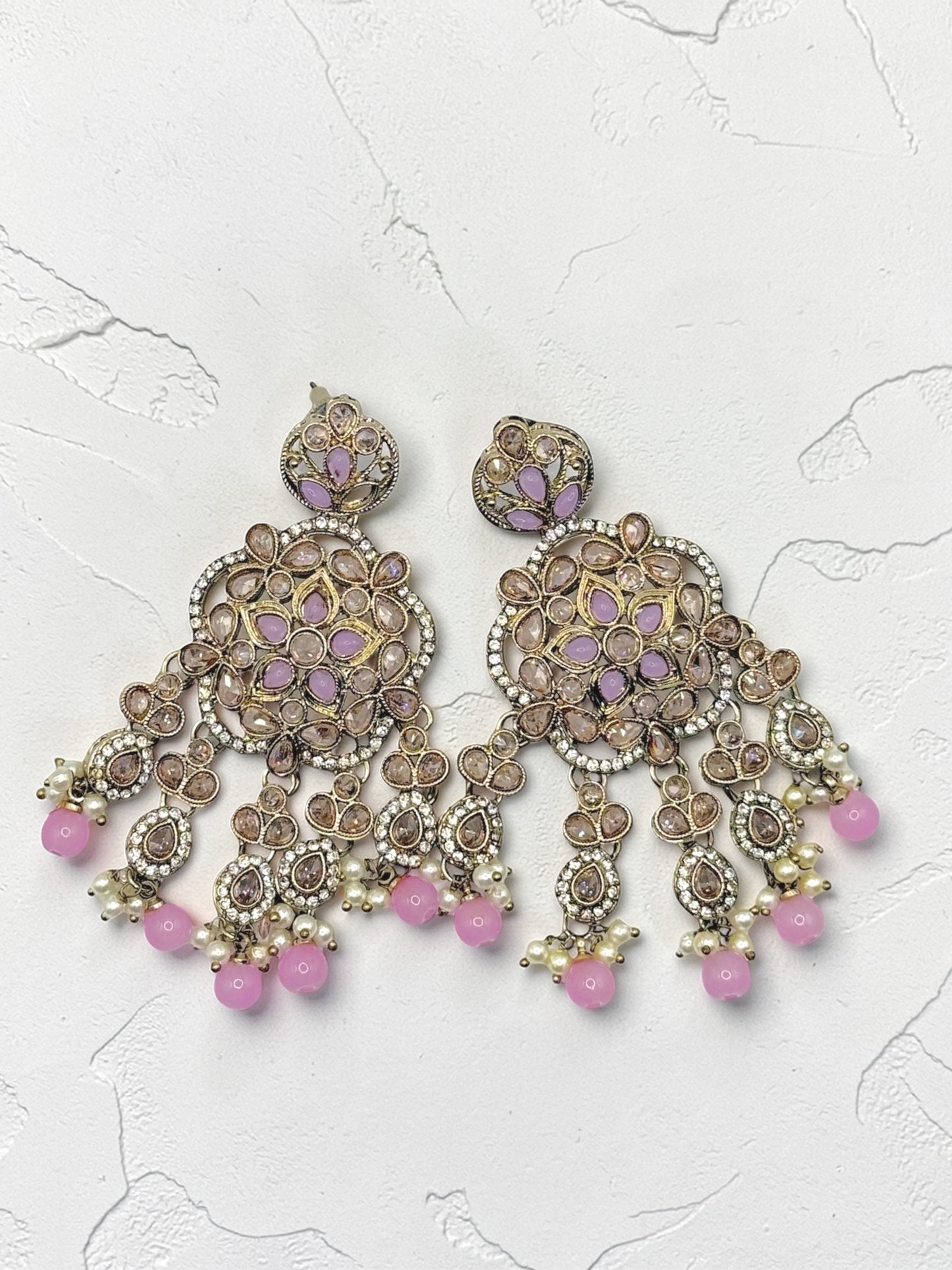 Bhumika भूमिका Polki Earrings in Lavender