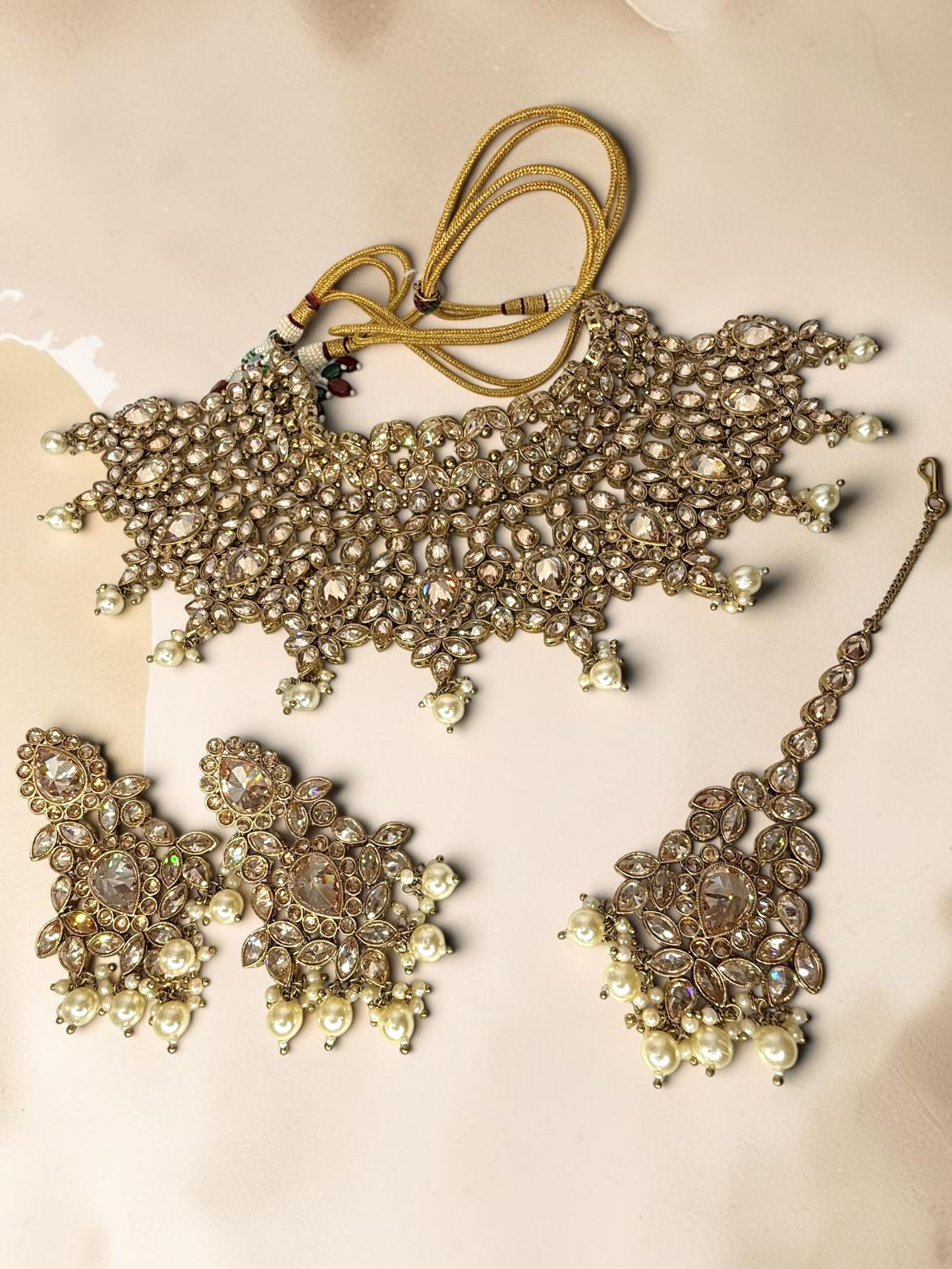 Eiliya إيليا Premium Diamond Polki Bridal Set in Gold