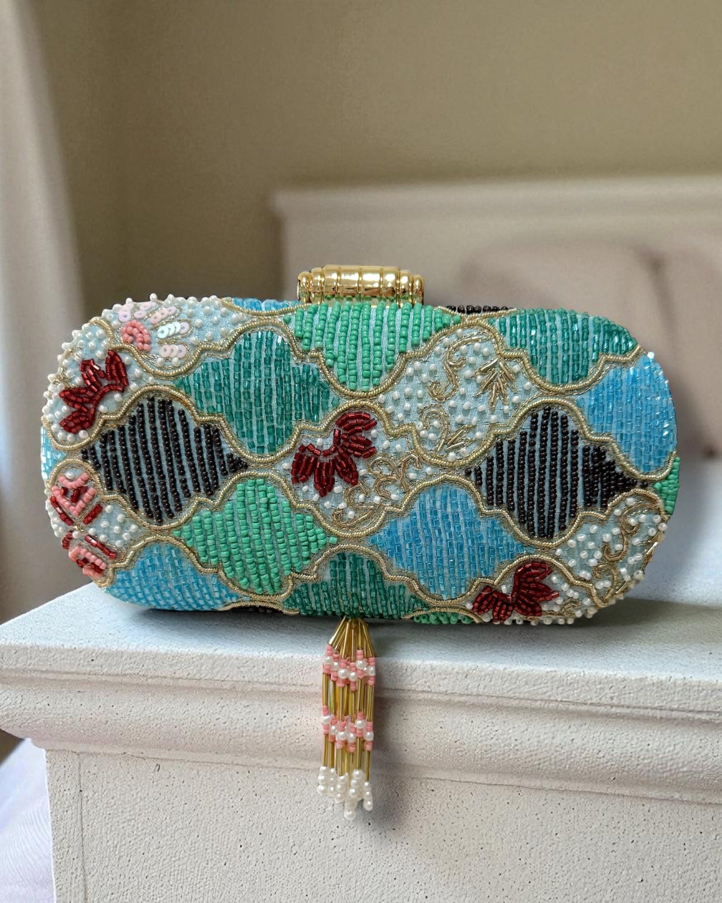 Sabah صباح Capsule Clutch in Blue