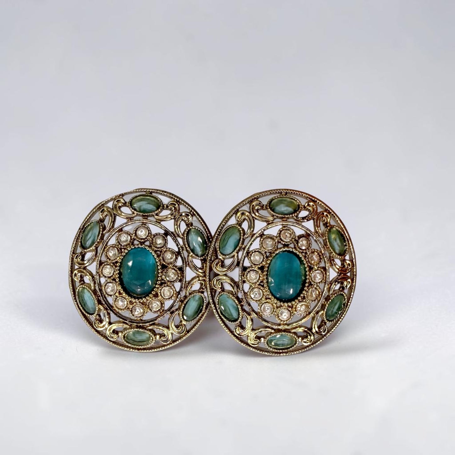 Suhaila سهيلة Kundan Studs in Sky Blue