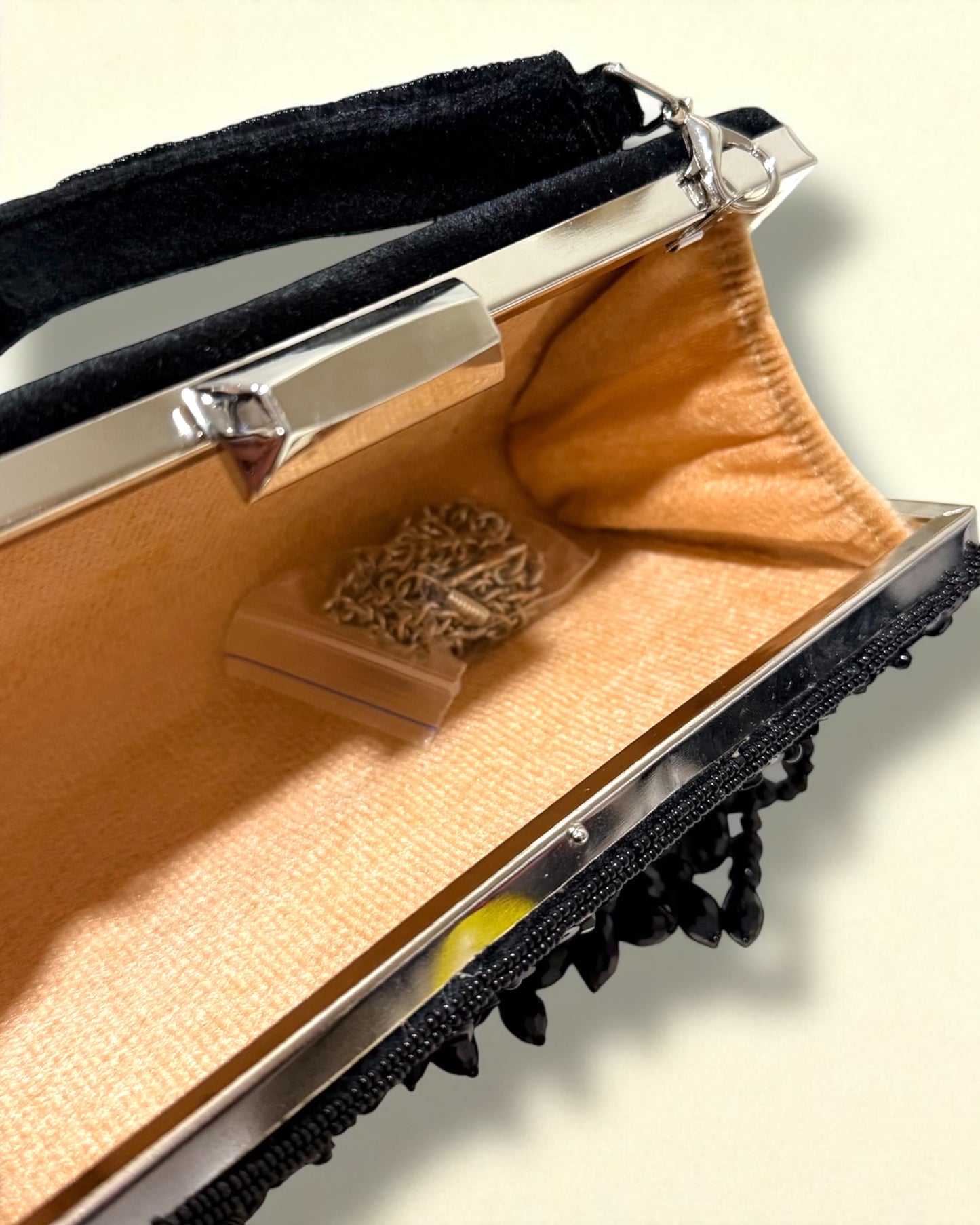 Amna آمنة Beaded Clutch in Black