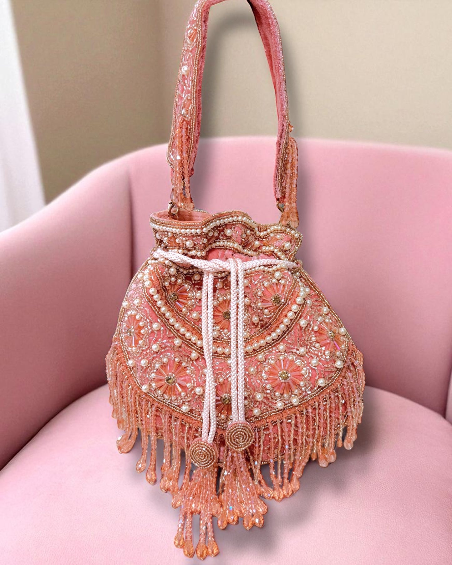 Zara زارا Potli Bridal Bag in Pink