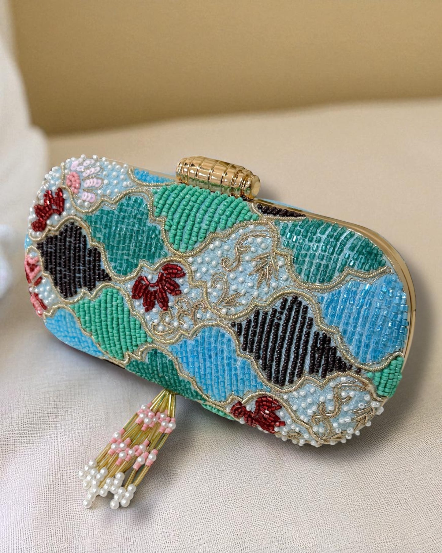 Sabah صباح Capsule Clutch in Blue