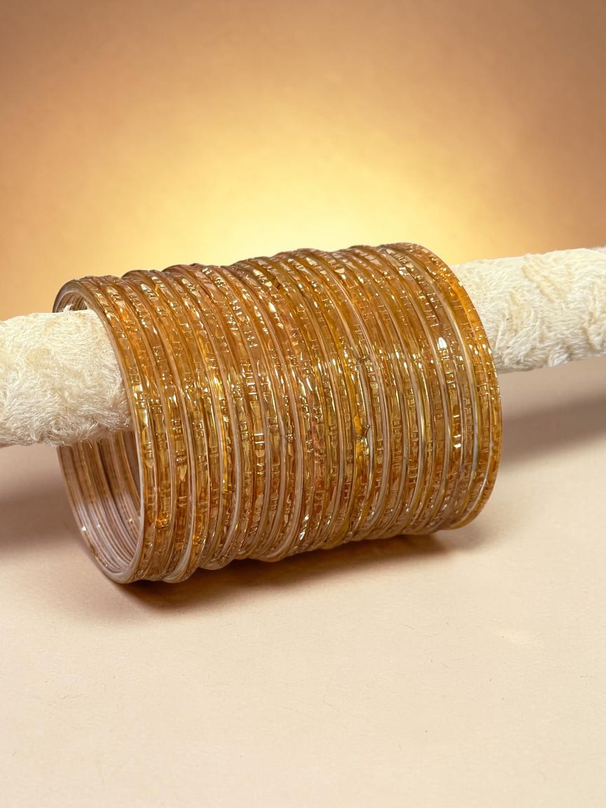 Duha ضحى Vintage Style 90’s Gold Glass Bangles in Size 2.2, 2.4, 2.6, 2.8