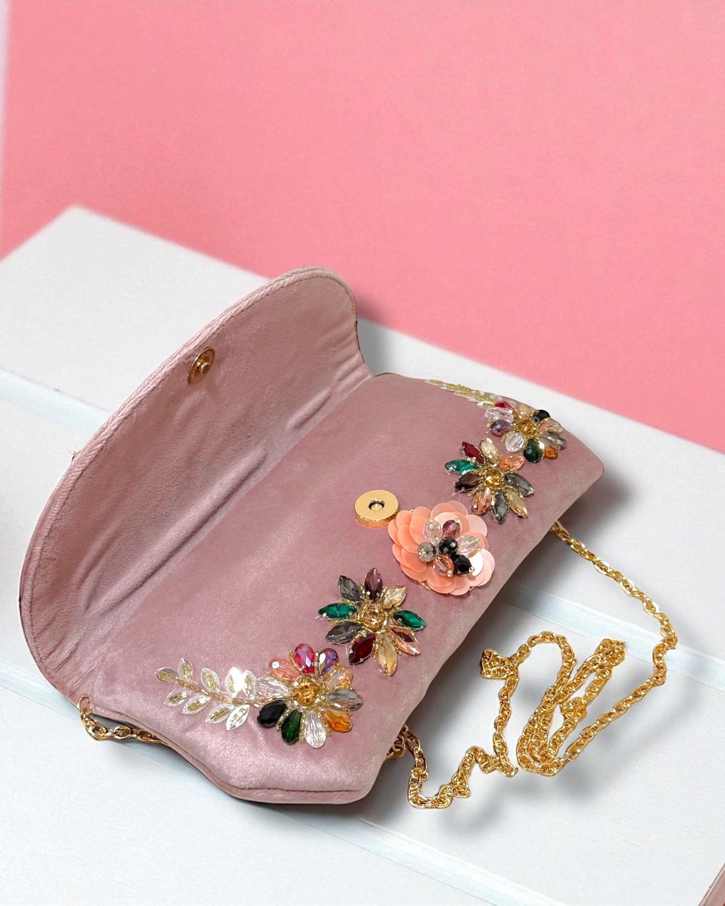 Azra عَذْراء Floral Bag in Dusty Rose Pink