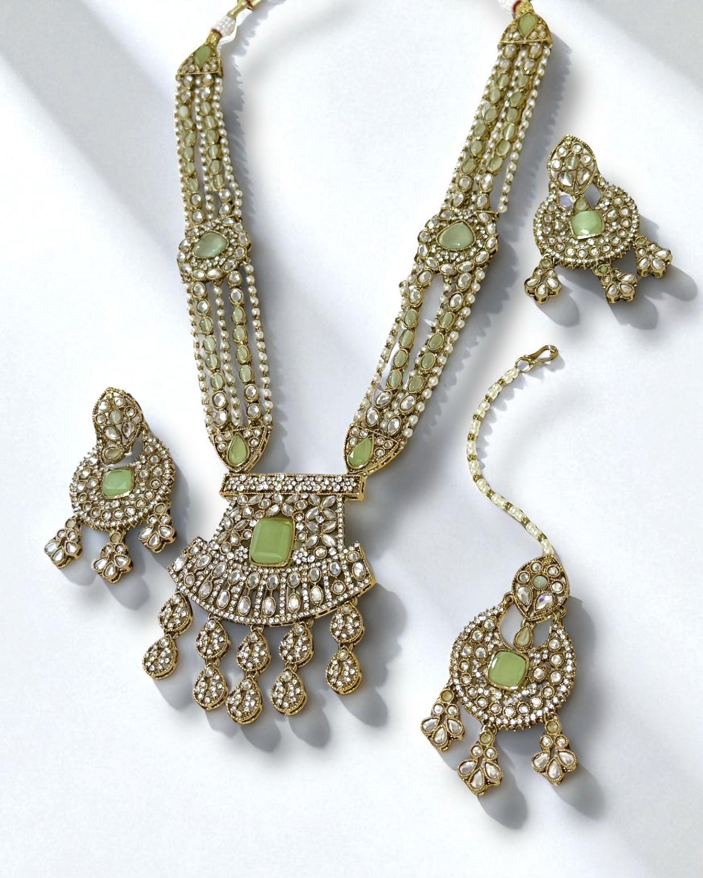 Rajeshwari राजेश्वरी Royal Mala Set in Mint