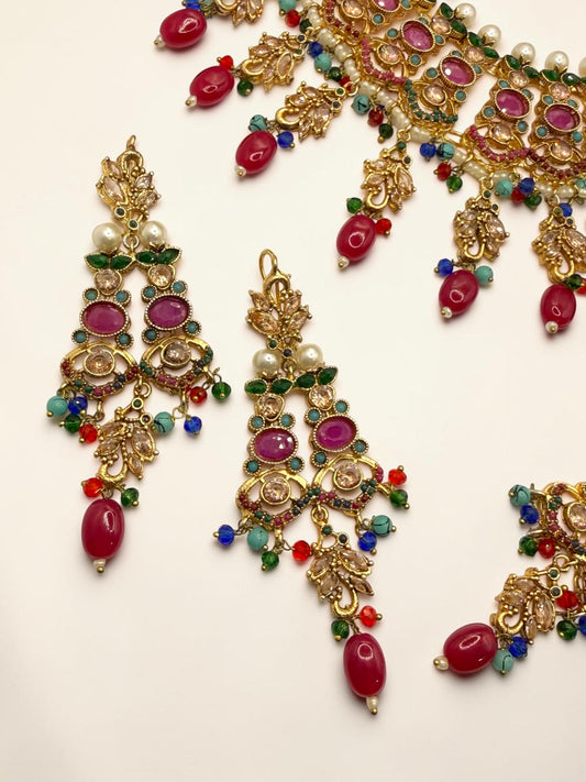 Husna حسنى Naurathan Bridal Set in Multicolor