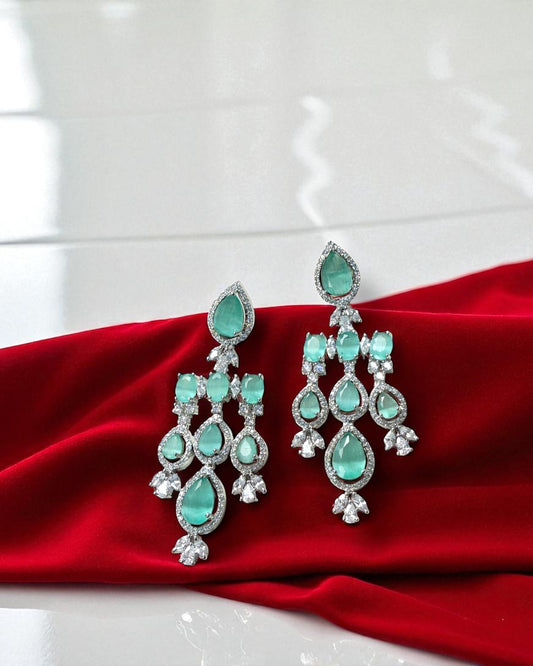 Meher मेहर American Diamond Set in Mint