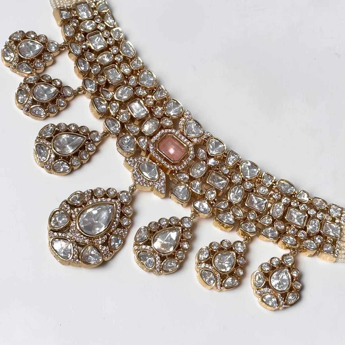 Malvika मालविका Moissanite Choker Set in Pink