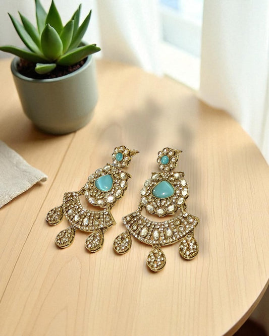 Rajeshwari राजेश्वरी Royal Mala Set in Sky Blue