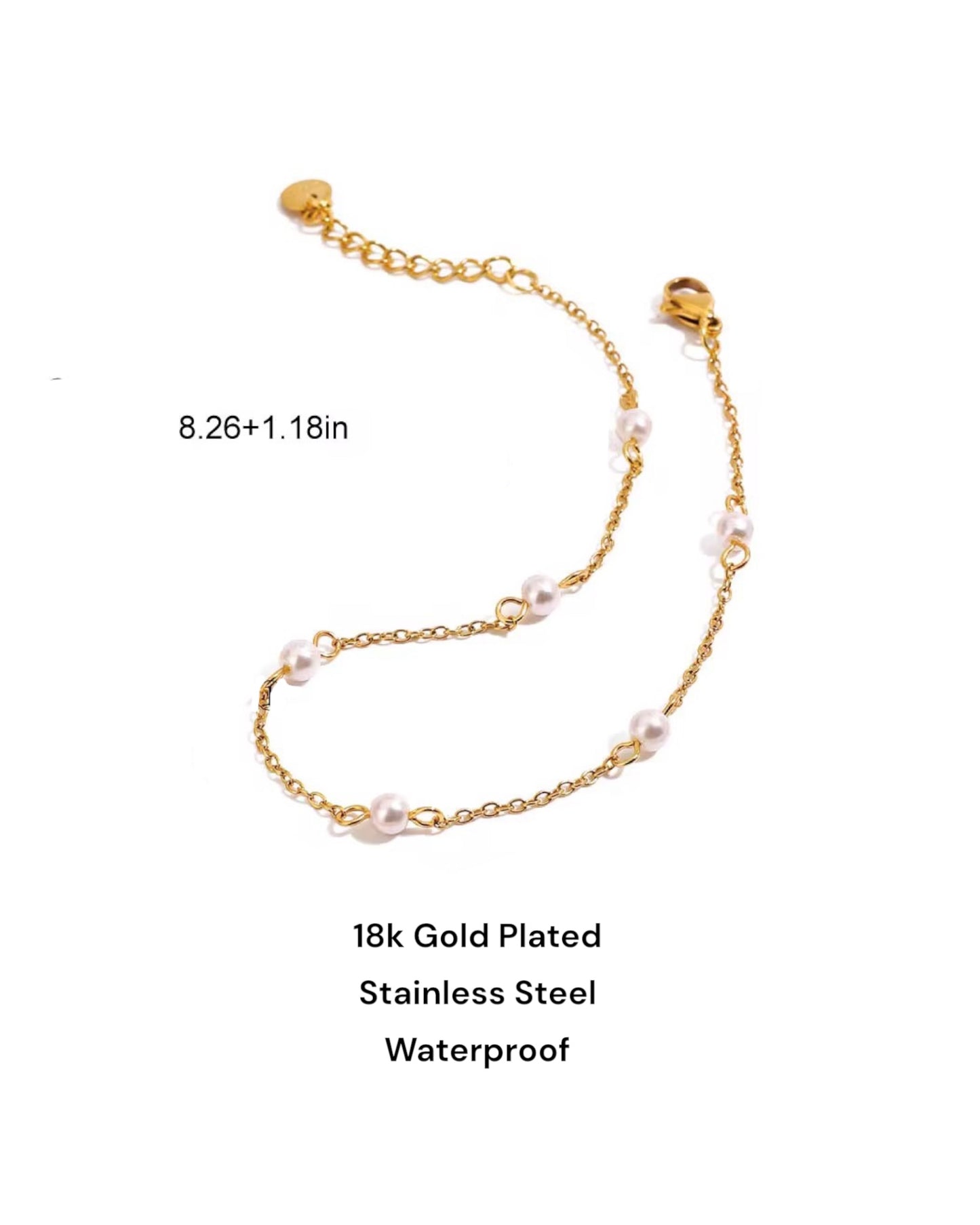 Sonam सोनम 18K Gold Plated Pearl Anklet