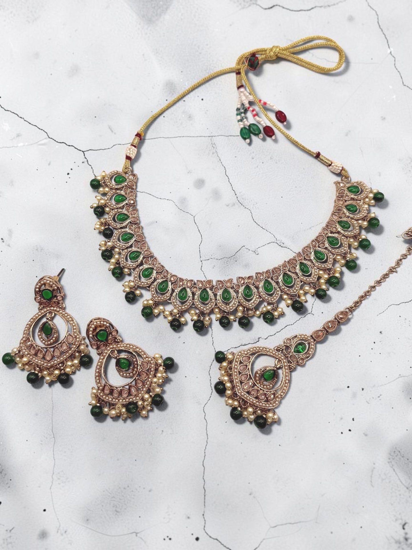 Anvita अन्विता Polki Set in Green