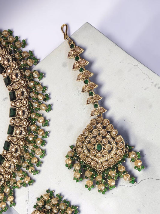 Kanishtha कनिष्ठा Polki Bridal Set in Green