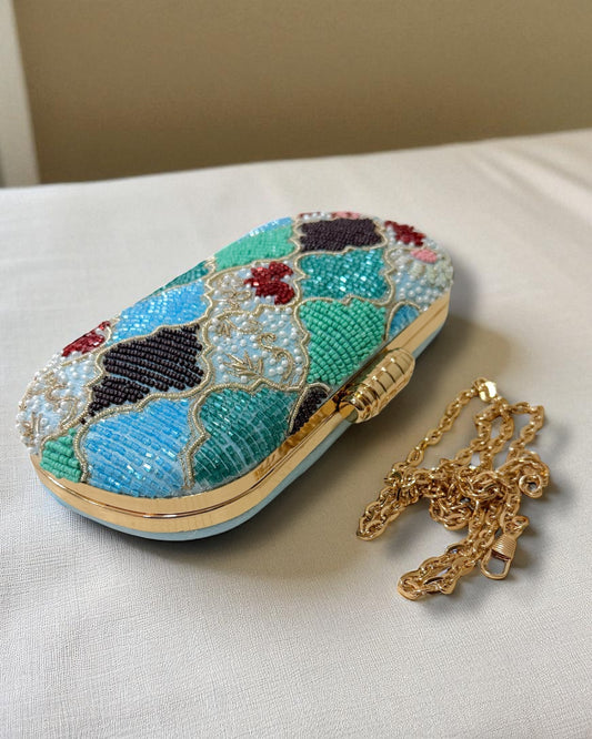 Sabah صباح Capsule Clutch in Blue