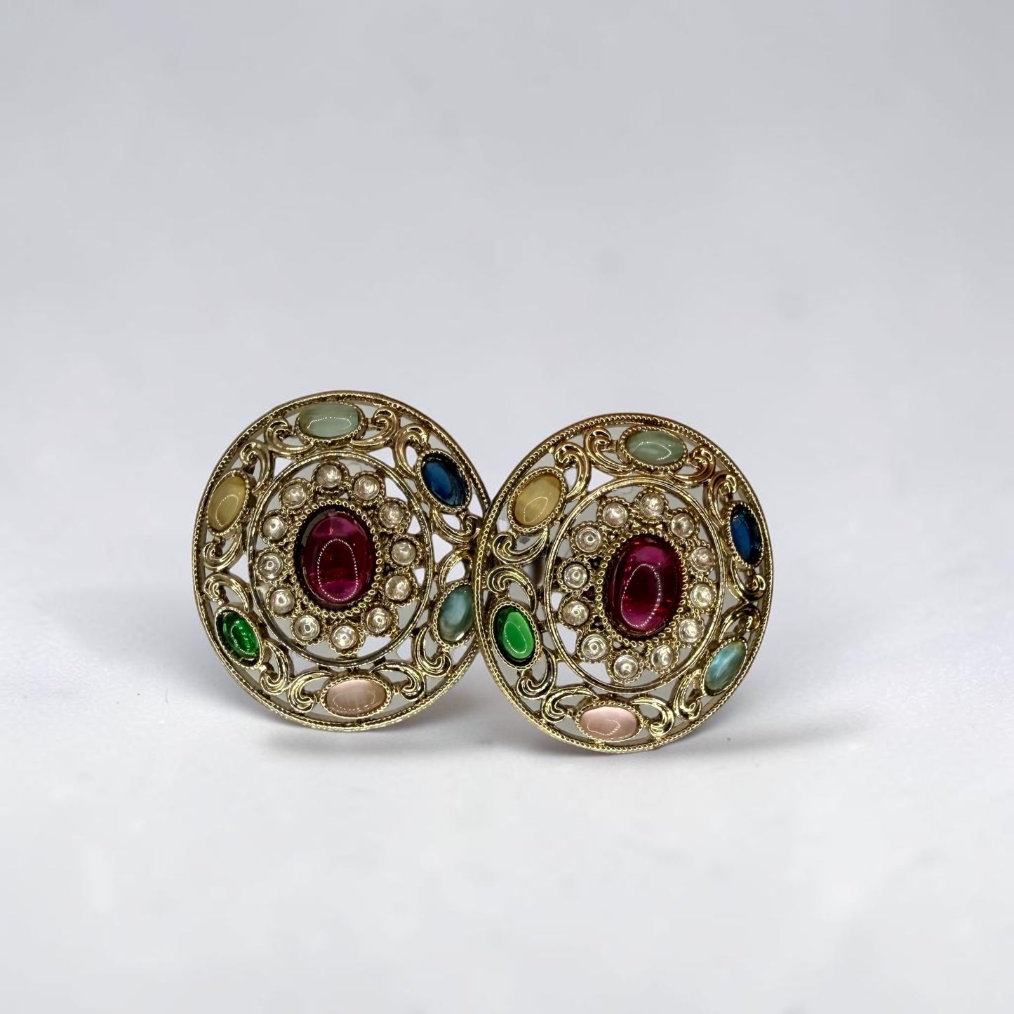 Suhaila سهيلة Kundan Studs in Multicolor