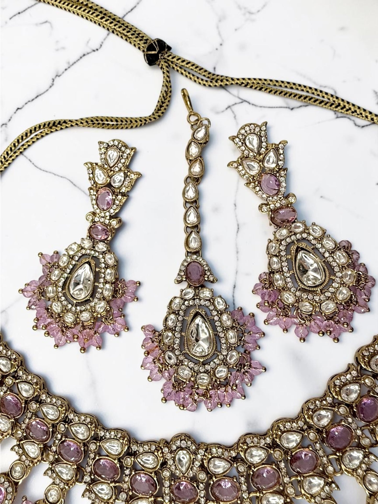 Sharanya शरण्या Kundan Bridal Set in Lavender