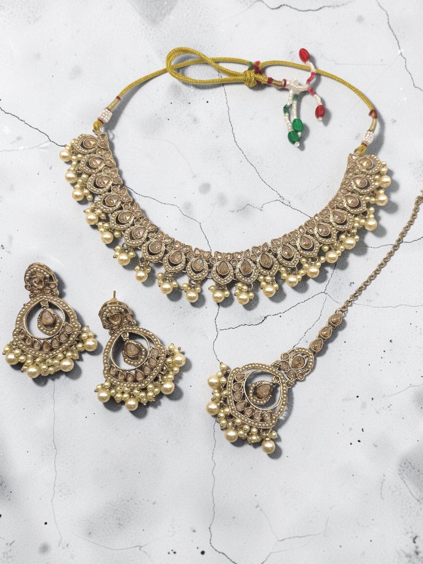 Anvita अन्विता Polki Set in Gold Pearls