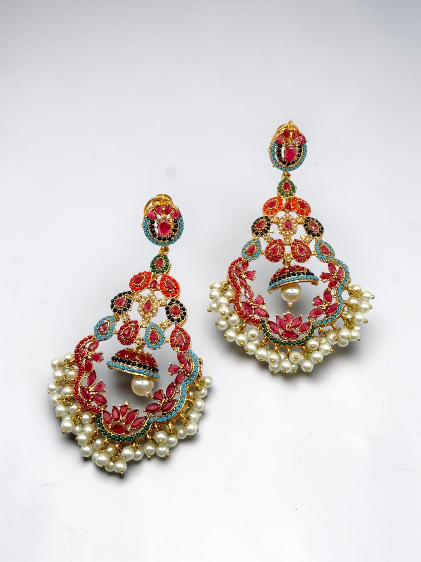 Nalika नलिका Naurathan Earrings in Ruby