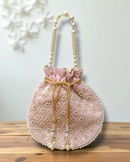 Suhani सुहानी Pearl Floral Potli Bag