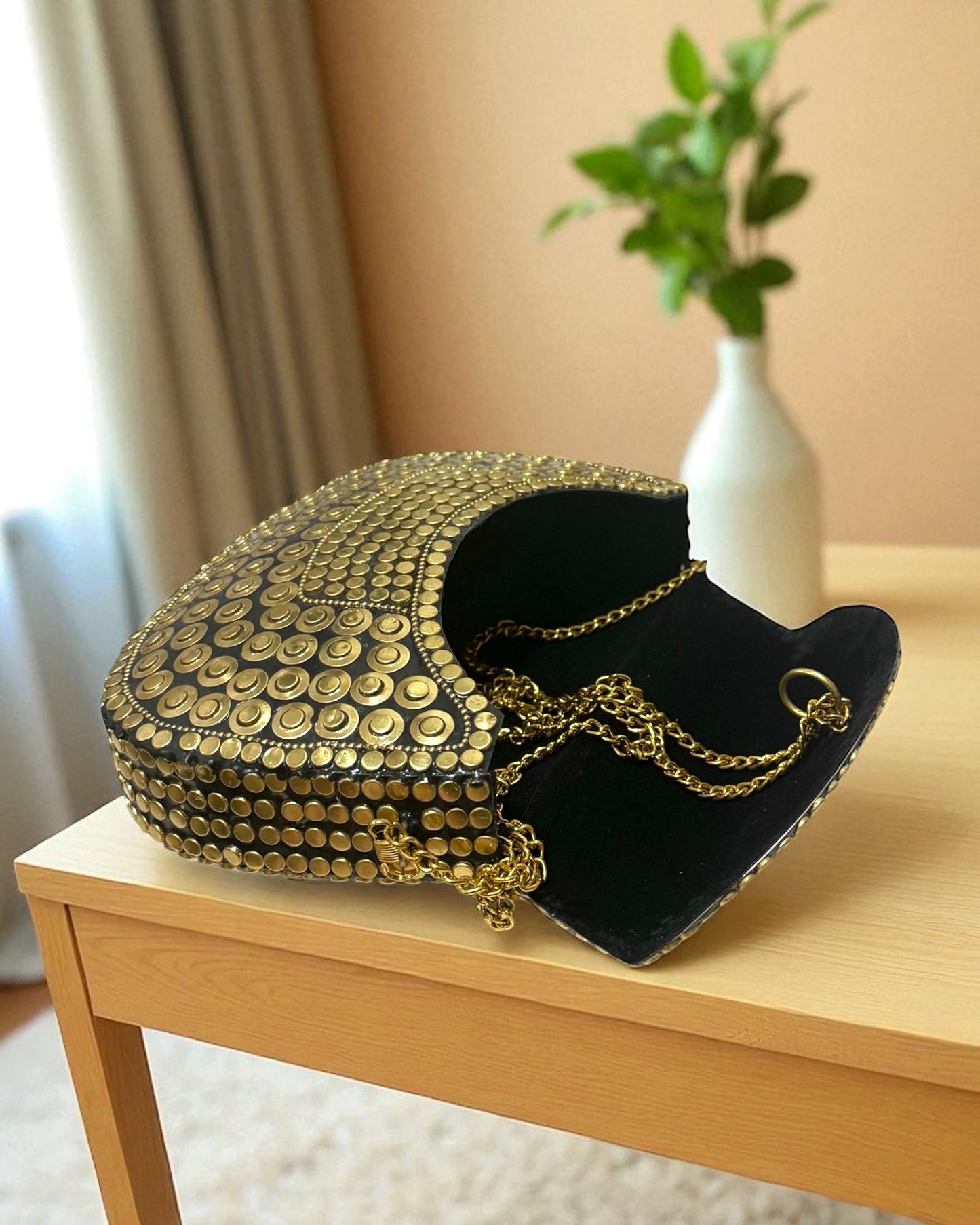Zara زارا Gold Brass Clutch