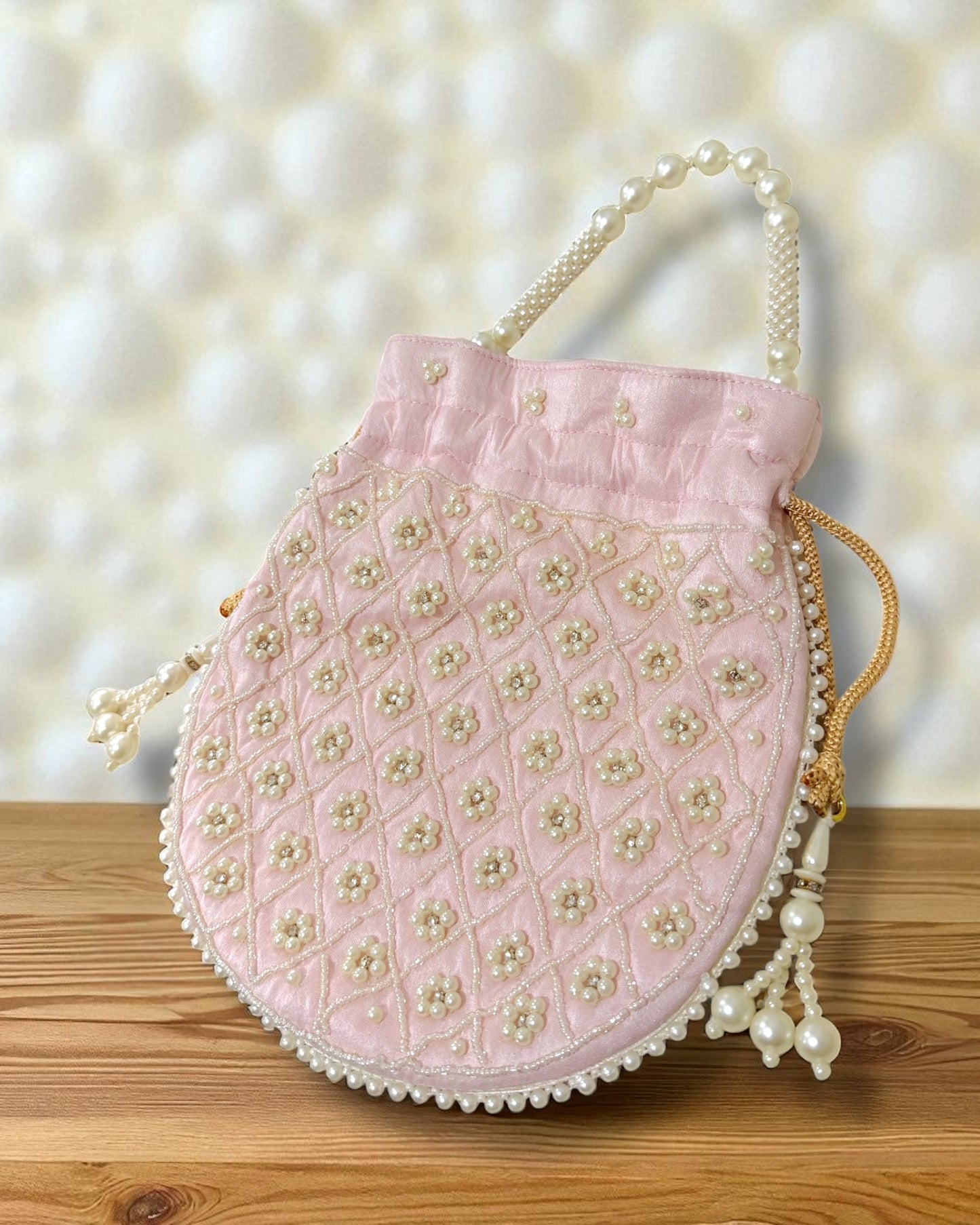 Suhani सुहानी Pearl Floral Potli Bag