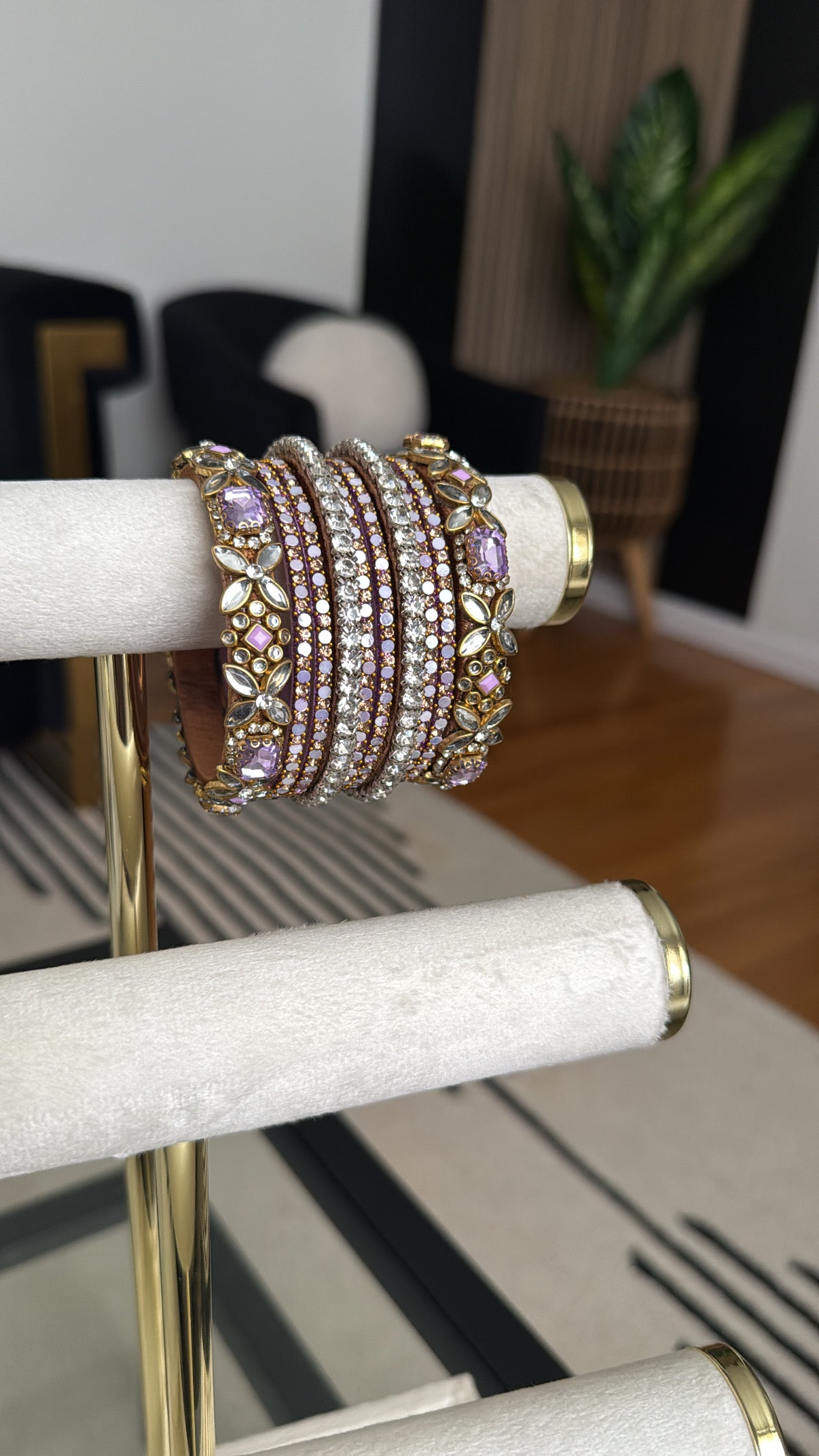 Uma उमा Handmade Glass Bangles in Lavender