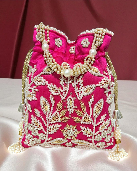 Munira منيرة Potli Bag in Hot Pink