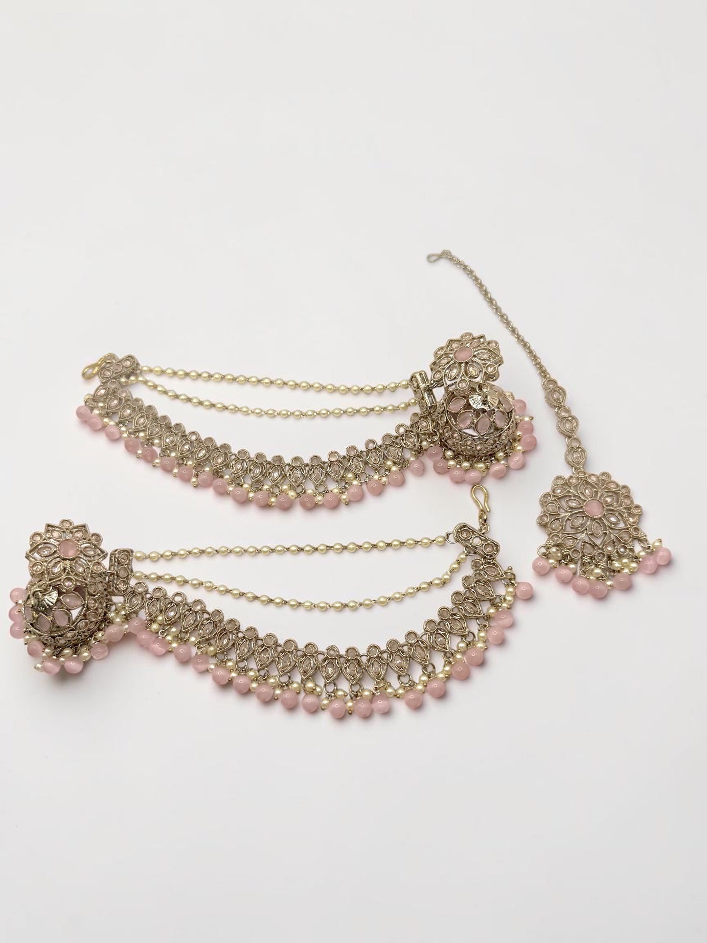 Avisha अविशा Polki Jhumkay Saharay in Pink