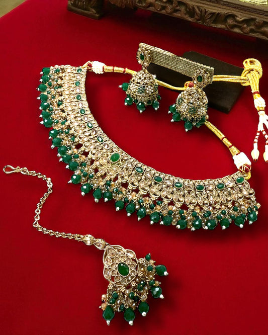 Amaira अमैरा Polki Set in Green
