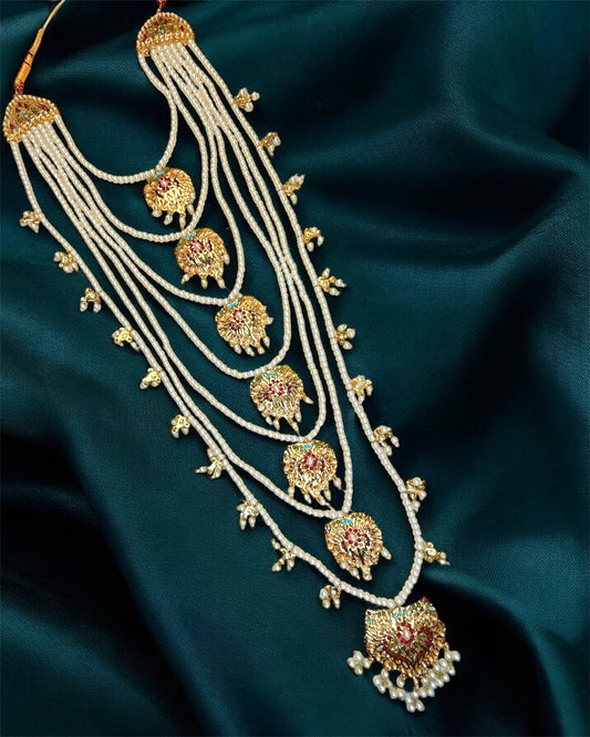 Luluah لؤلؤة Jadau Bridal Set with Mala in Multicolor