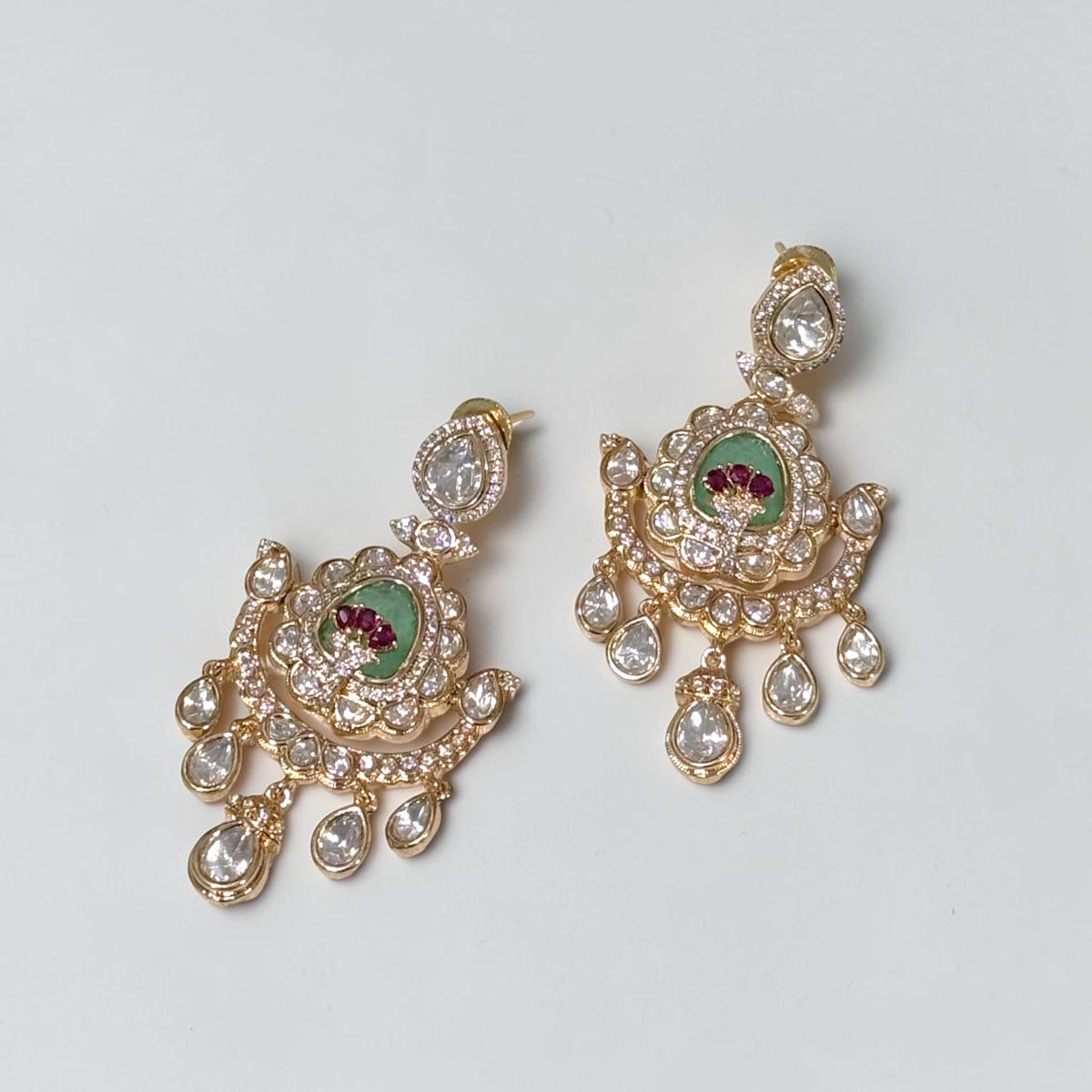 Advika अद्विका Moissanite Choker Set in Ruby and Mint