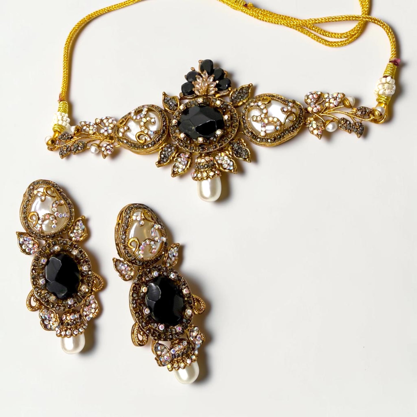 Eylül Turkish Choker Set in Black