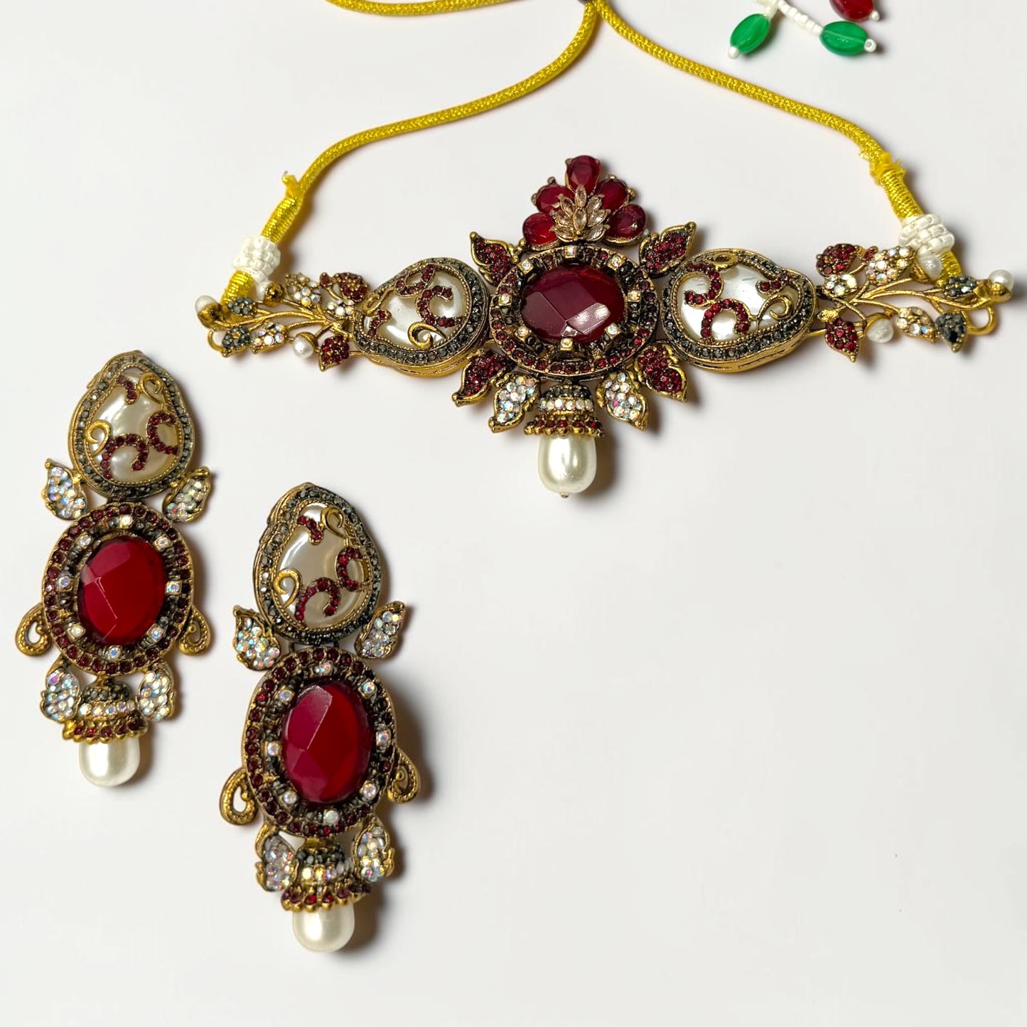 Eylül Turkish Choker Set in Red