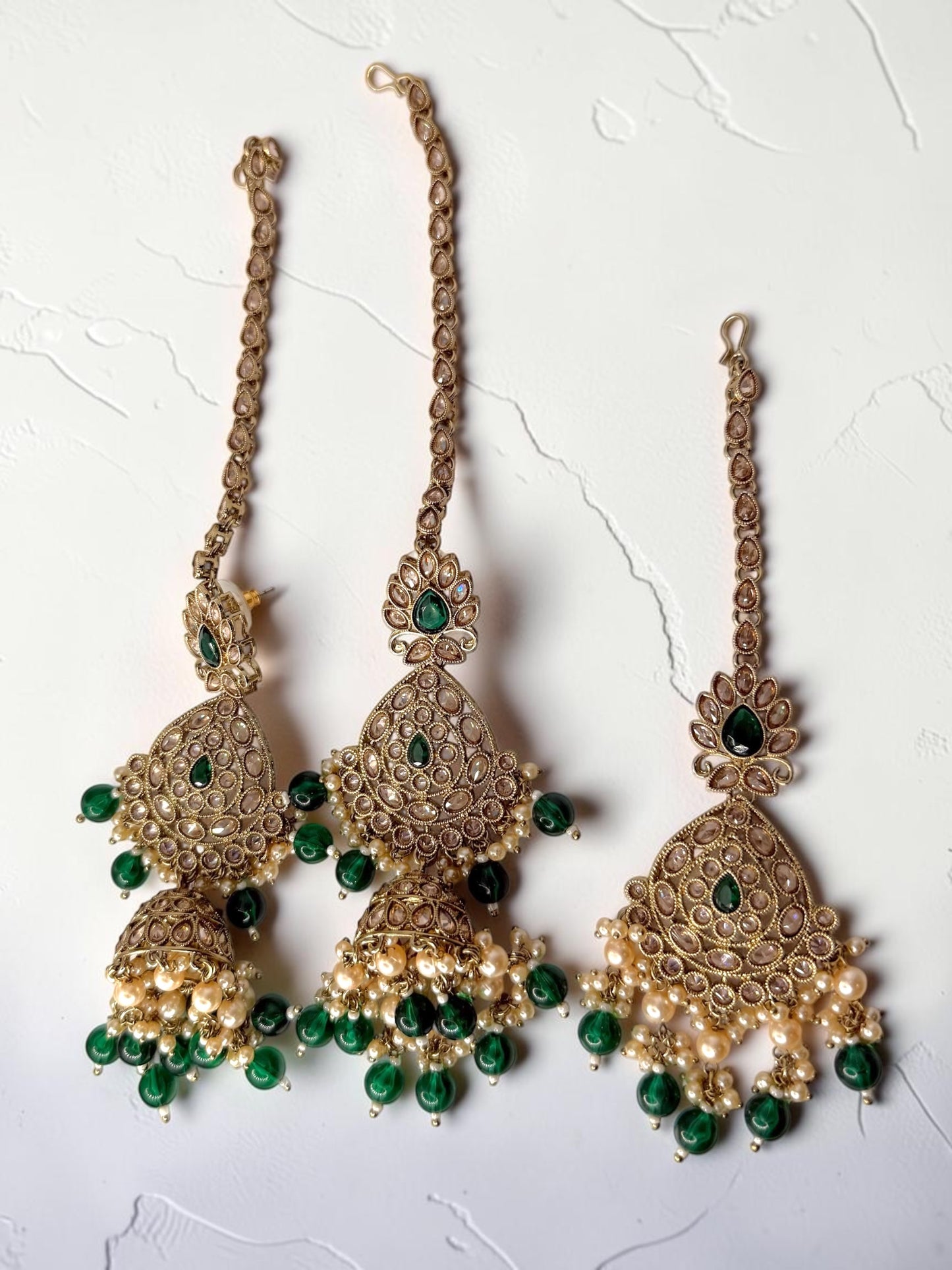 Sabreen صابرين Polki Bridal Set in Green