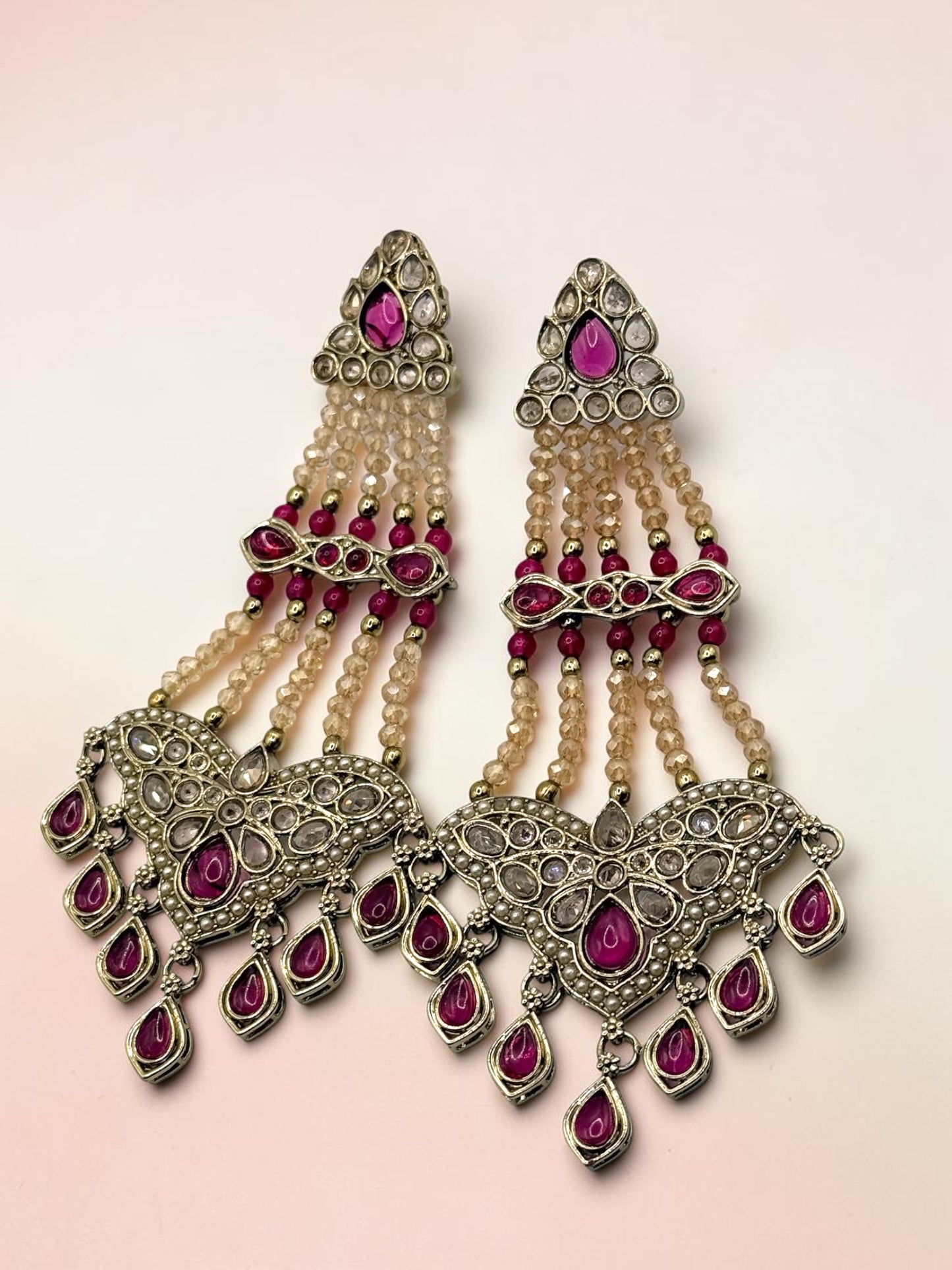 Mahima महिमा Earrings in Hot Pink