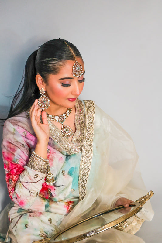 Aisha عائشة Bridal Set in Pastel Pink and Mint Blue