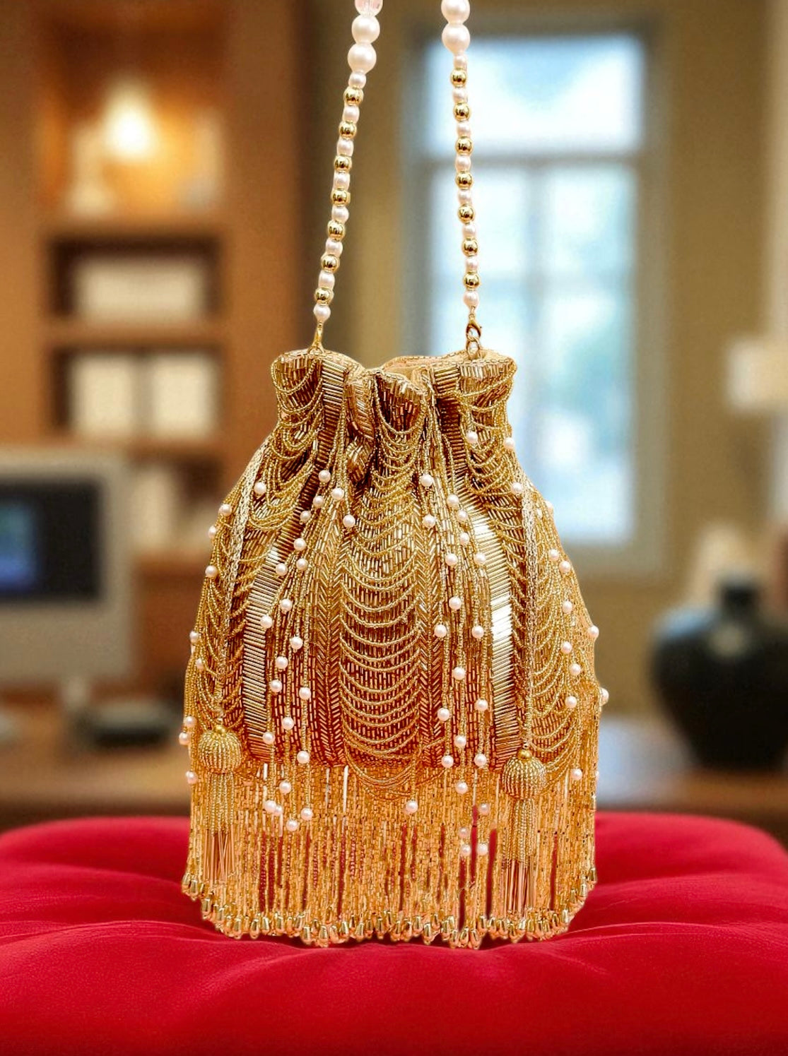 Lubna لبنى Vintage Bag in Gold