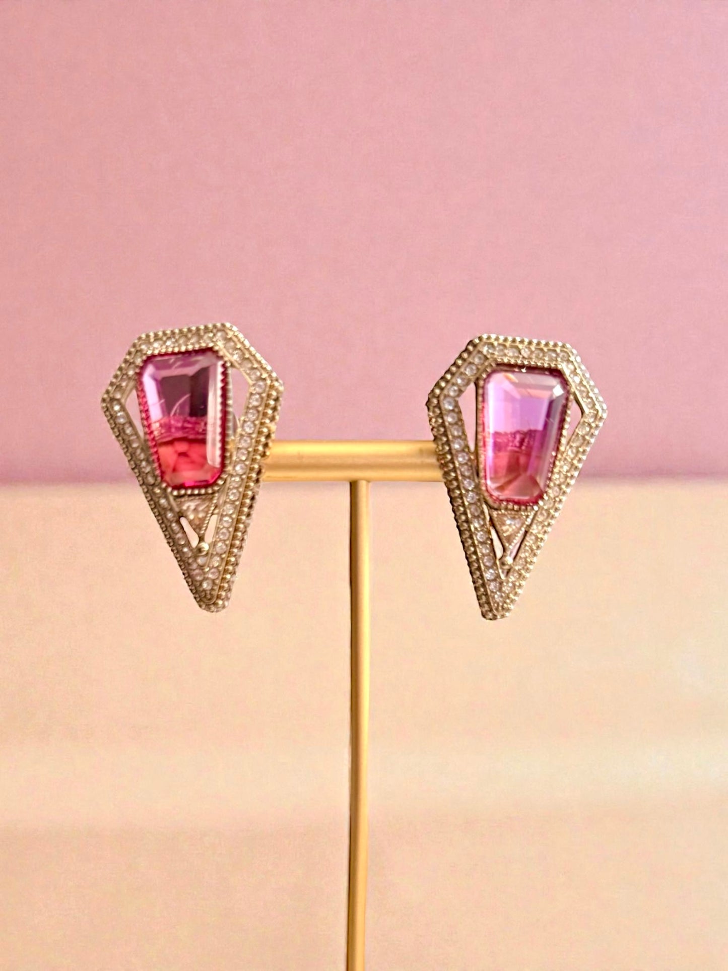 Tahani تهاني Earrings in Hot Pink