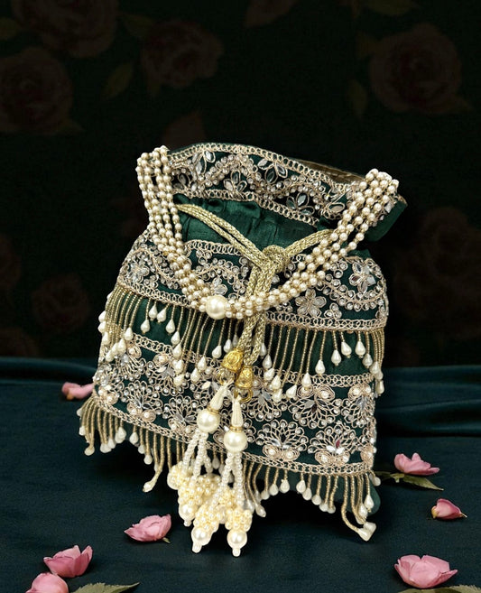 Nazleen نازلين Potli Bag in Green
